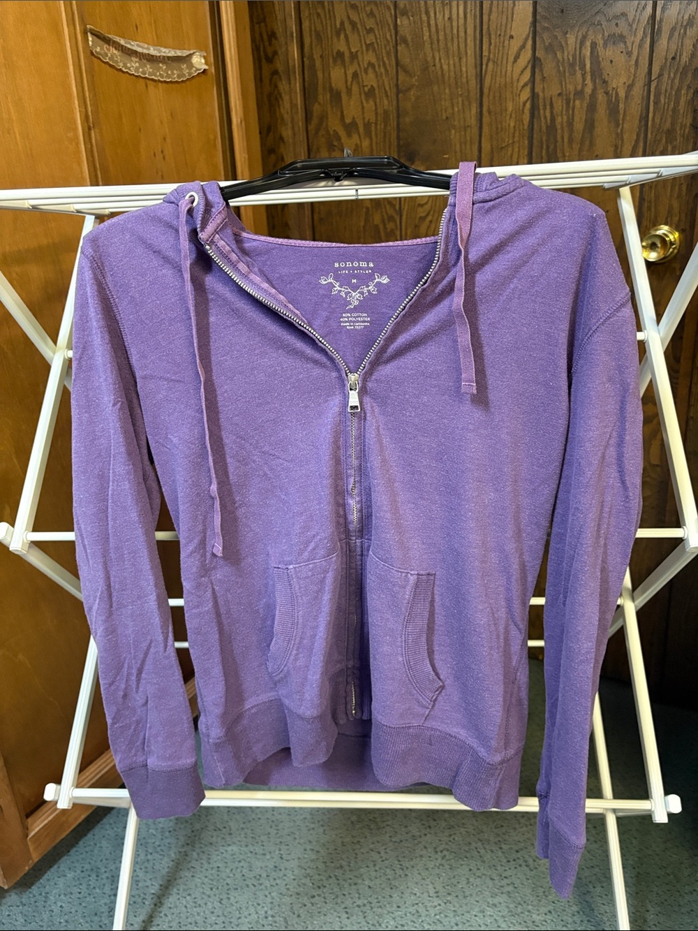 Sonoma Lavender Zip Hoodie with Front Pockets